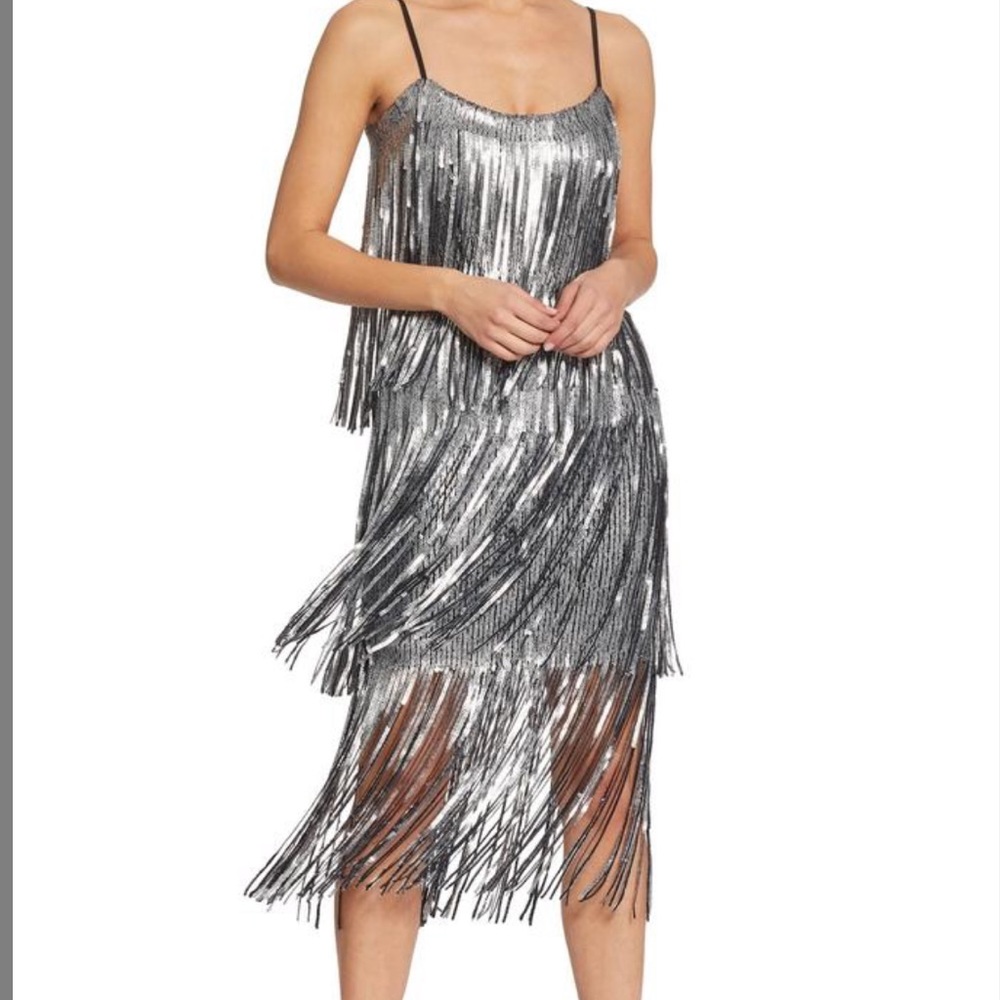 Dress the Population Roxy Tiered Fringe Dress